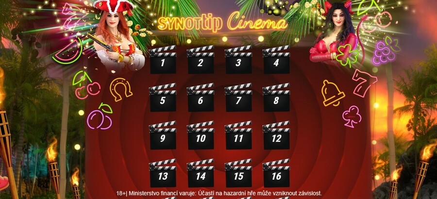 SYNOTTIP Cinema kalendář s bonusy a free spiny