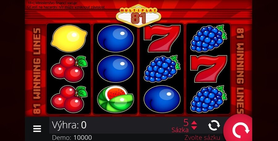 Automat Multiplay 81 demo režim u Betoru