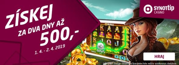 SYNOTTIP casino rozdává 500,-