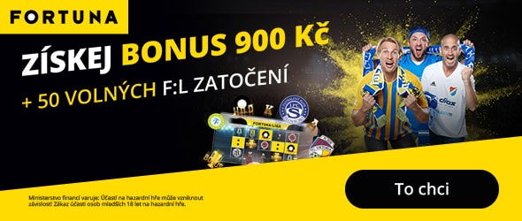 U Fortuny nyní 900 Kč Bonus a 50 free spinů