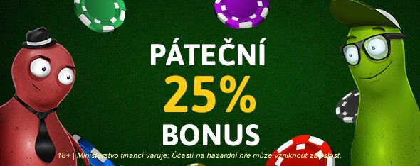 Sazka Hry bonus 25 % každý pátek