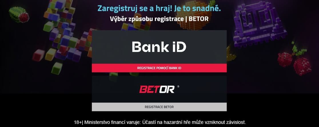 Betor registrace s bonusem za registraci 200 Kč