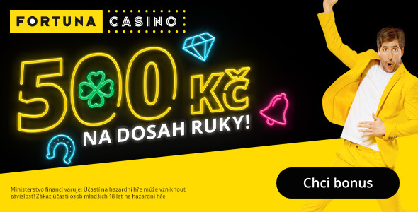 500 Kč na dosah ruky v online kasinu Fortuna