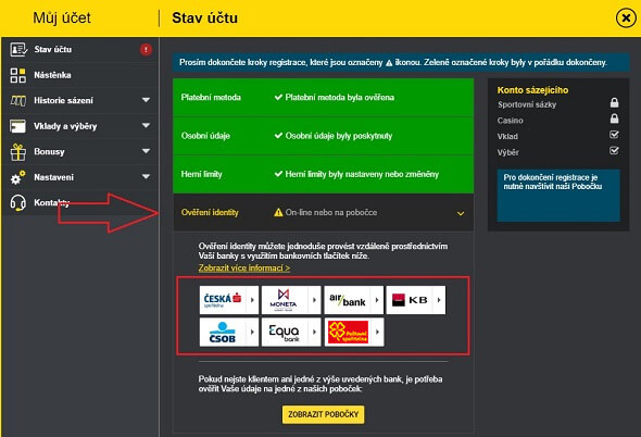 Online ověření ve Fortuna casinu