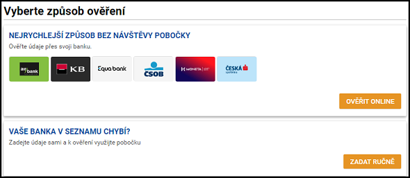 Ověření identity u Tipsport Vegas