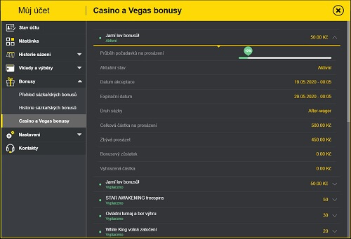 Přehled bonusů u Fortuny Vegas