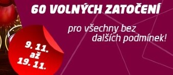 Získejte 60 volných zatočení od SYNOT TIPu