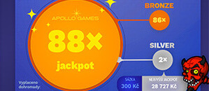Apollo Games hlásí 88 jackpotů za prosinec. Šťastlivec trefil šest jackpotů!