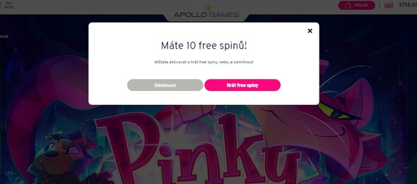 Získejte free spiny v casinu Apollo Games