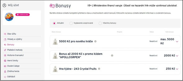 Bonusy Apollo Games