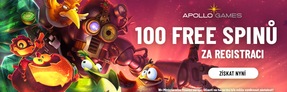 Nový registrační bonus v Apollo Games casinu - 100 free spinů!