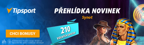 Novinky od Synot Games a free spiny v casinu Tipsport