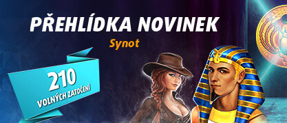 Novinky od Synot Games a free spiny v casinu Tipsport