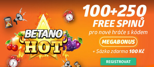 Využijte Betano kód MEGABONUS a dostanete navíc 100 free spinů