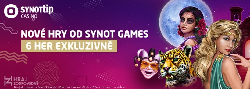 SYNOT TIP casino spustilo nové exkluzivní automaty od Synot Games