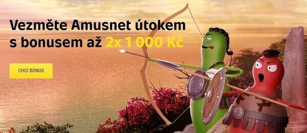 Využijte bonus až 2x 1.000 Kč na Amusnet sloty u Sazka Her.