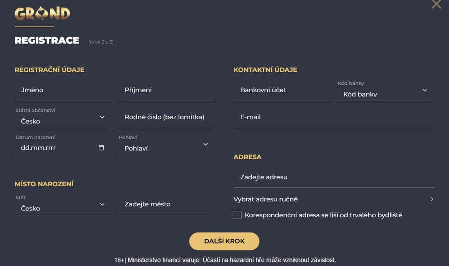 Grandwin casino registrace a free spiny