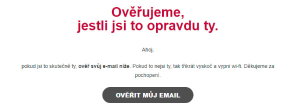 Ověření e-mailové adresy v LuckyBet.cz