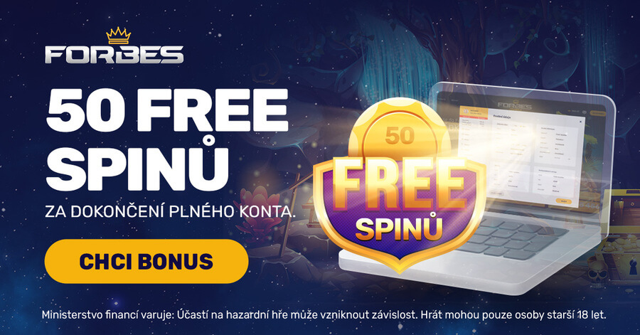 50 free spinů za dokončení registrace