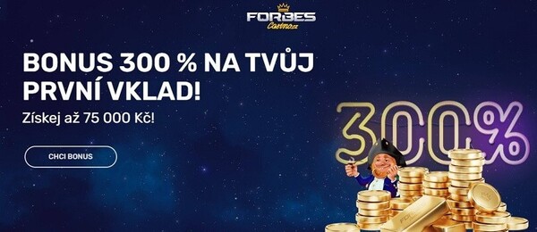 Online casino Forbes navyšuje vkladový bonus na 75 000 Kč