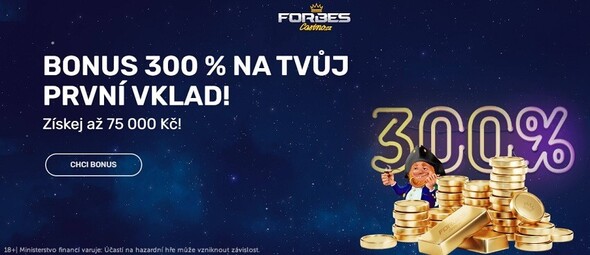 Online casino Forbes navyšuje vkladový bonus na 75 000 Kč