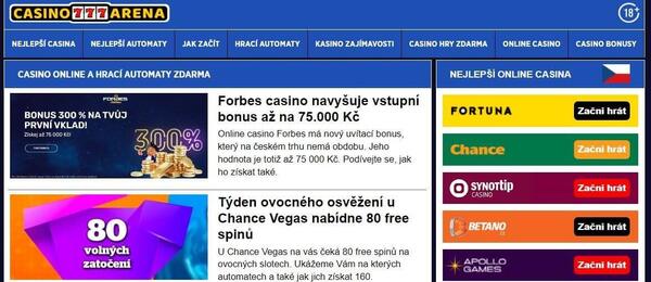 Největší web o casino hrách CasinoArena.CZ