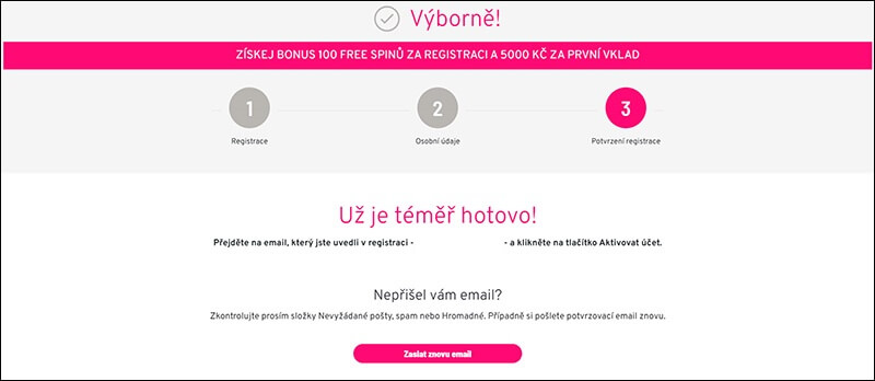 Apollo Games registrace: potvrďte váš kontaktní e-mail