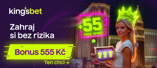 Kingsbet navýšil registrační bonus na 555 Kč a 55 free spinů